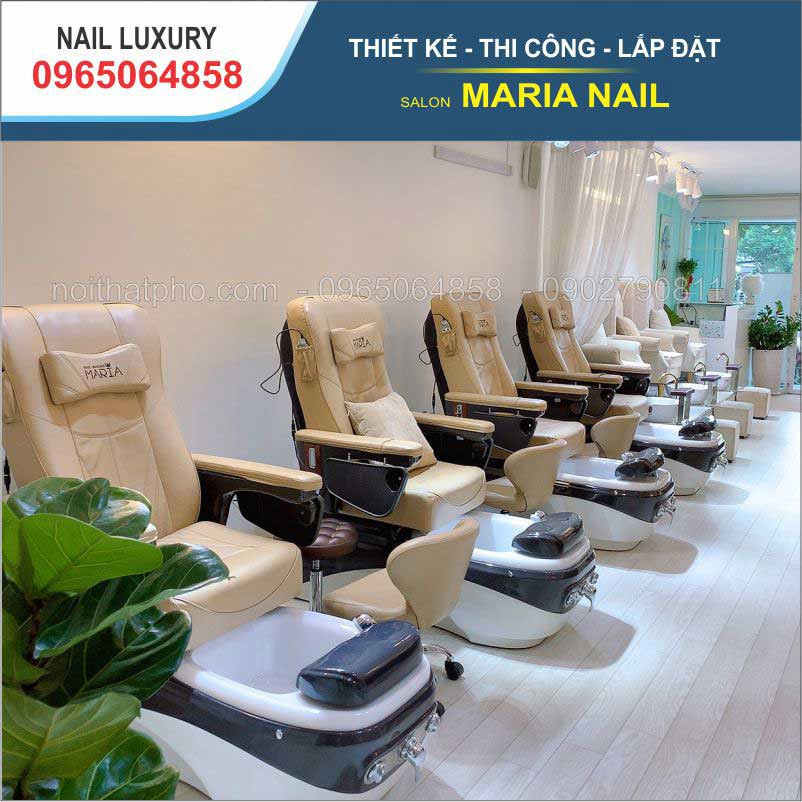 Không gian làm nail sang trọng tại Maria Nail Thảo Điền thu hút khách quốc tế