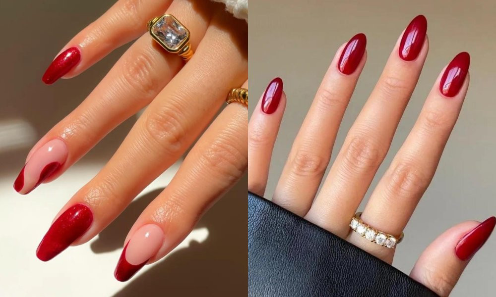 Kiểu móng tay đẹp 2024 màu đỏ quyến rũ, sang trọng