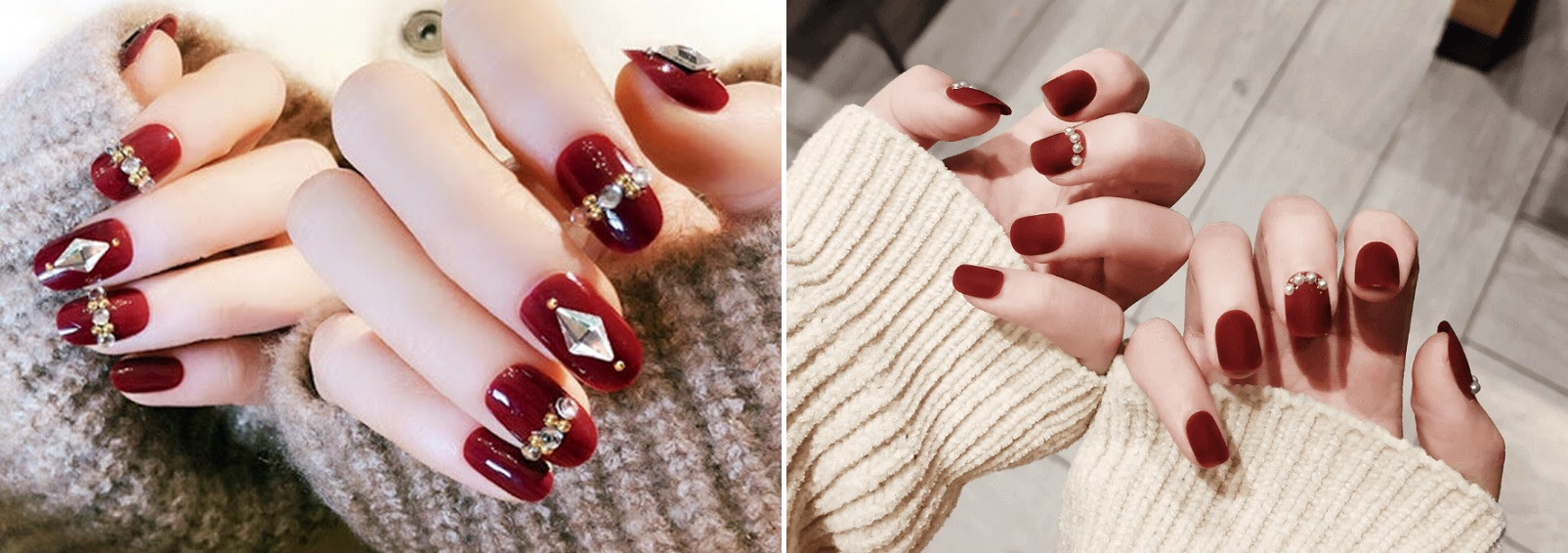 Kiểu móng tay đỏ mận quyến rũ cho da ngăm