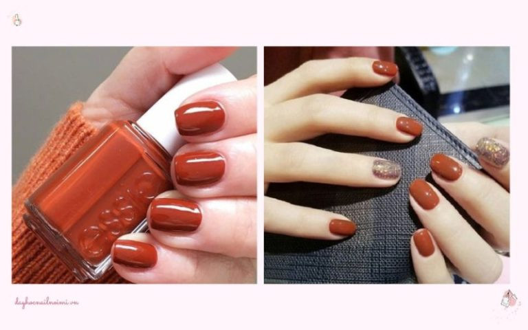 Kiểu móng tay màu đỏ gạch ấn tượng