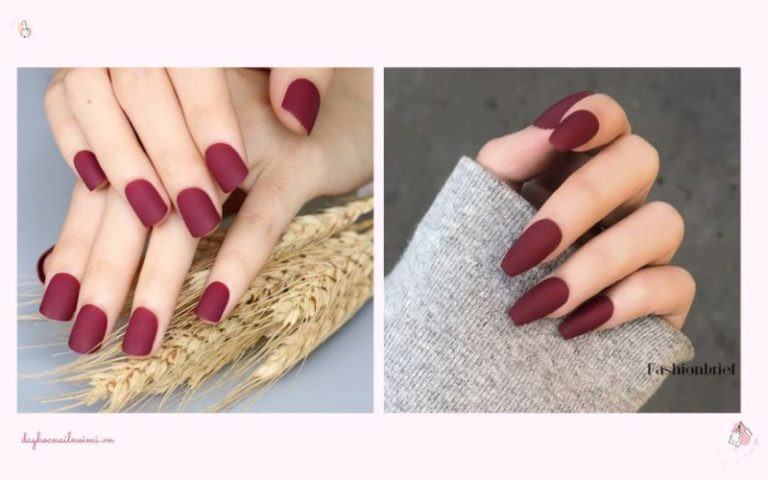 Kiểu móng tay màu đỏ nhám thời thượng