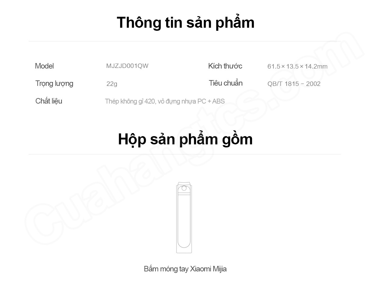 Kìm cắt móng tay Xiaomi với phần dũa móng tích hợp trên thân