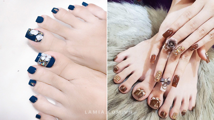 Làm móng chân đẹp cho cô dâu