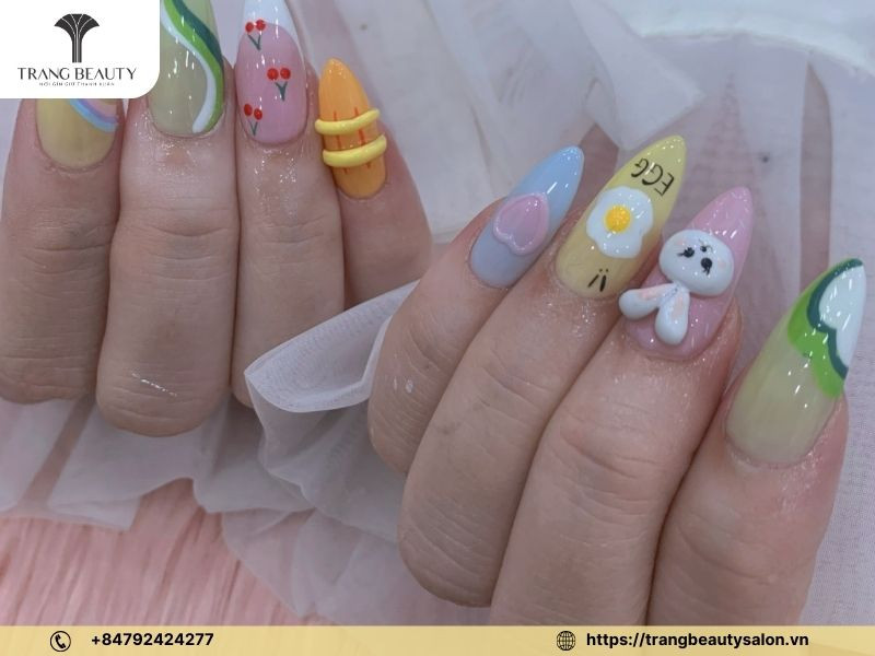 Màu gel móng tay pastel ngọt ngào