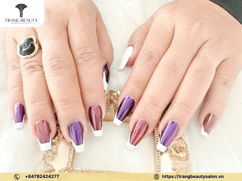 Màu gel móng tay tím Lavender lãng mạn