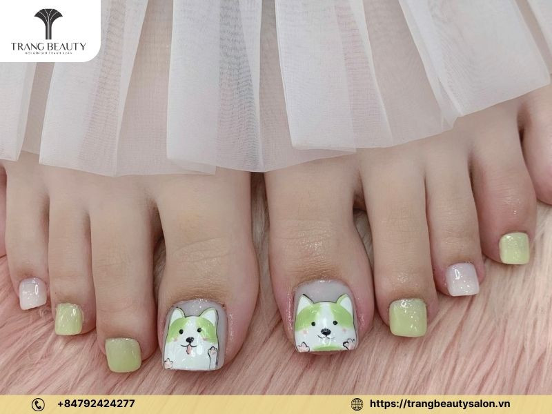 Màu gel móng tay xanh mint dịu mát