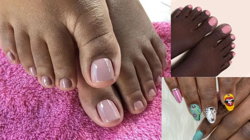 Mẫu móng chân màu đỏ rượu cho làn da ngăm quyến rũ
