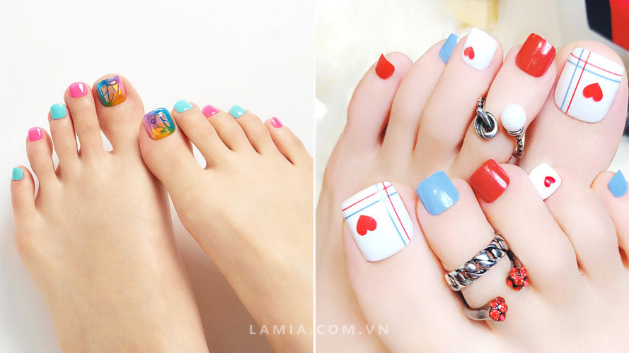 Mẫu móng chân sơn gel cá tính