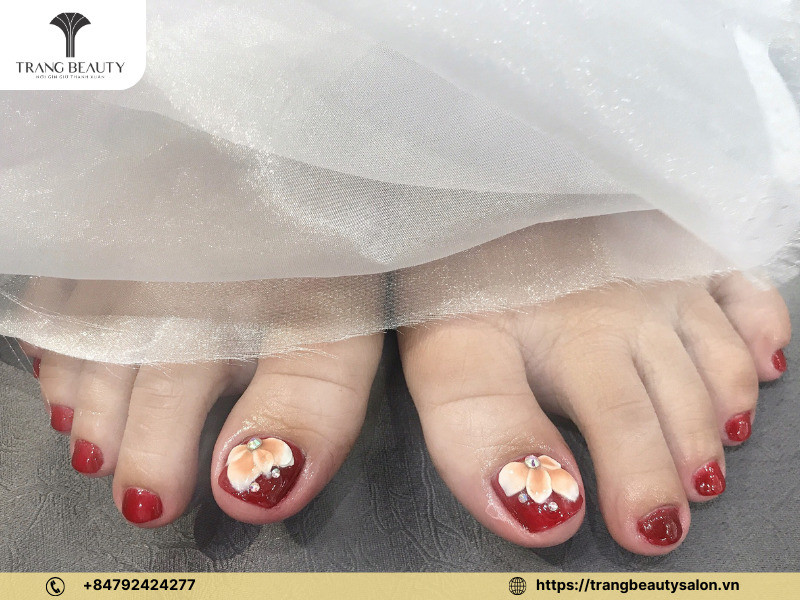 Mẫu móng chân vuông đẹp màu pastel cho da thường