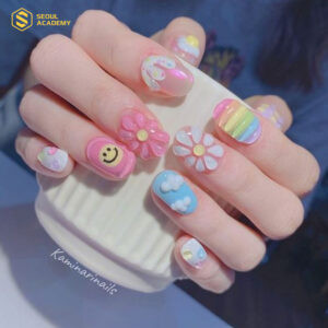 Mẫu móng tay đẹp cho bé với họa tiết mùa xuân đầy sự ngọt ngào và tươi mới