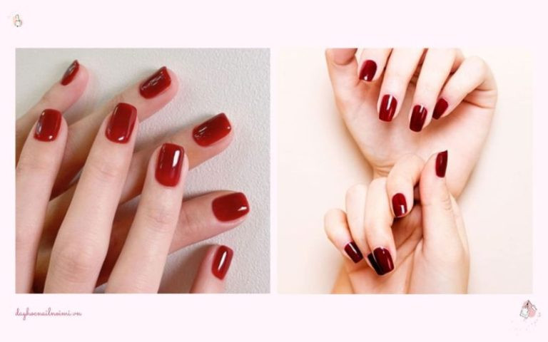 Mẫu móng tay đỏ đô trơn đơn giản nhưng cá tính
