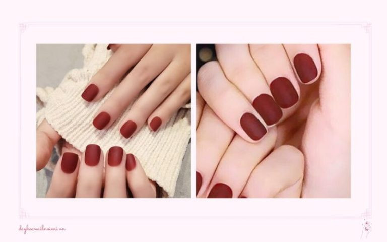 Mẫu móng tay đỏ gạch lì ấn tượng và sang trọng