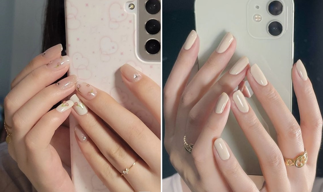 Mẫu móng tay đơn giản nhẹ nhàng với tông màu pastel