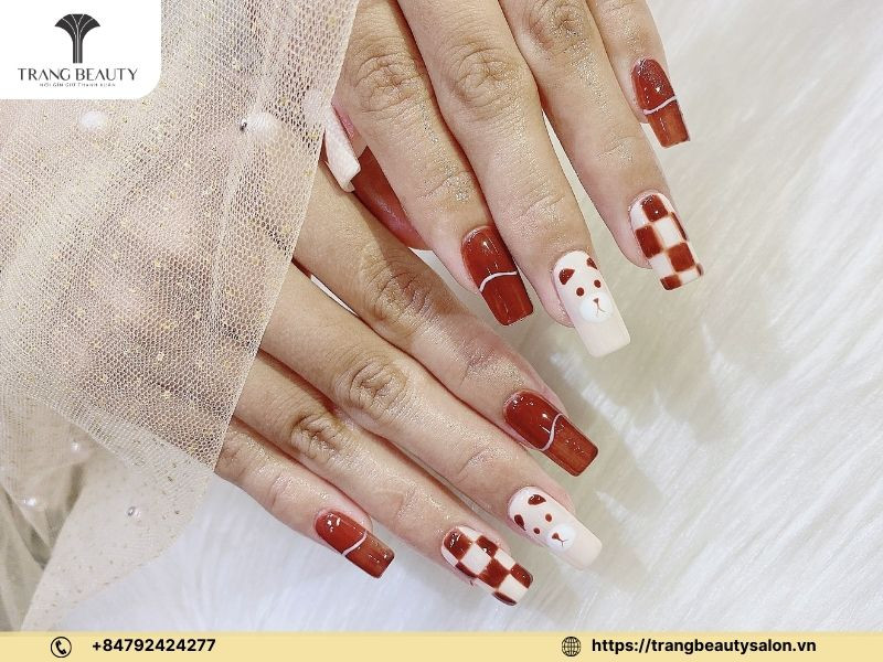 Mẫu móng tay gel đẹp mắt mèo bí ẩn