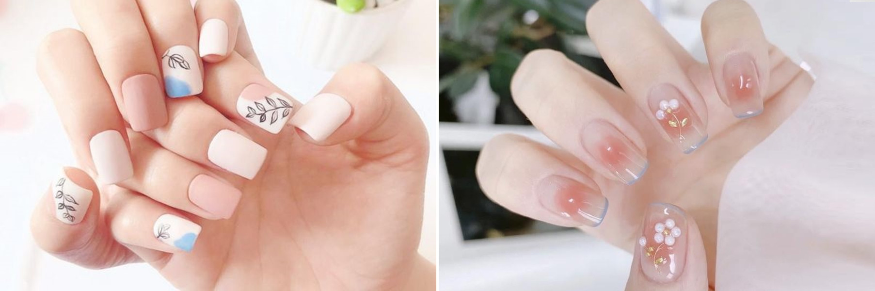 Mẫu móng tay Hàn Quốc với họa tiết đáng yêu