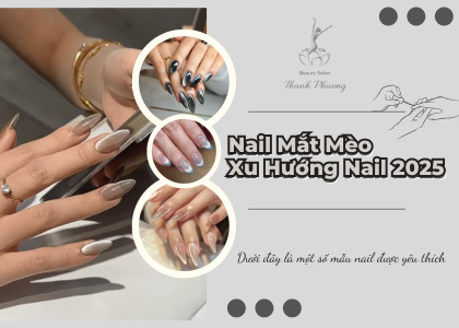 Mẫu móng tay mắt mèo đẹp lấp lánh, một trong những thiết kế móng tay đẹp 2025