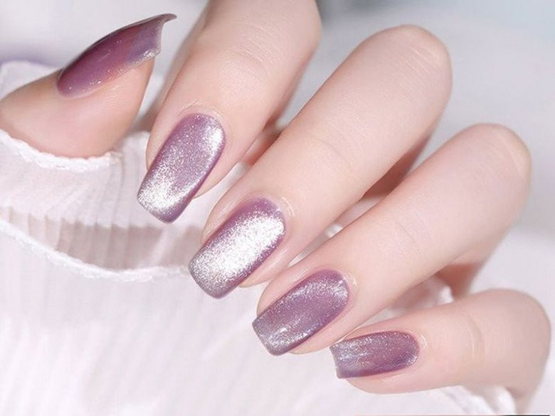 Mẫu móng tay mắt mèo đẹp và ấn tượng sau khi hoàn thành các bước sơn