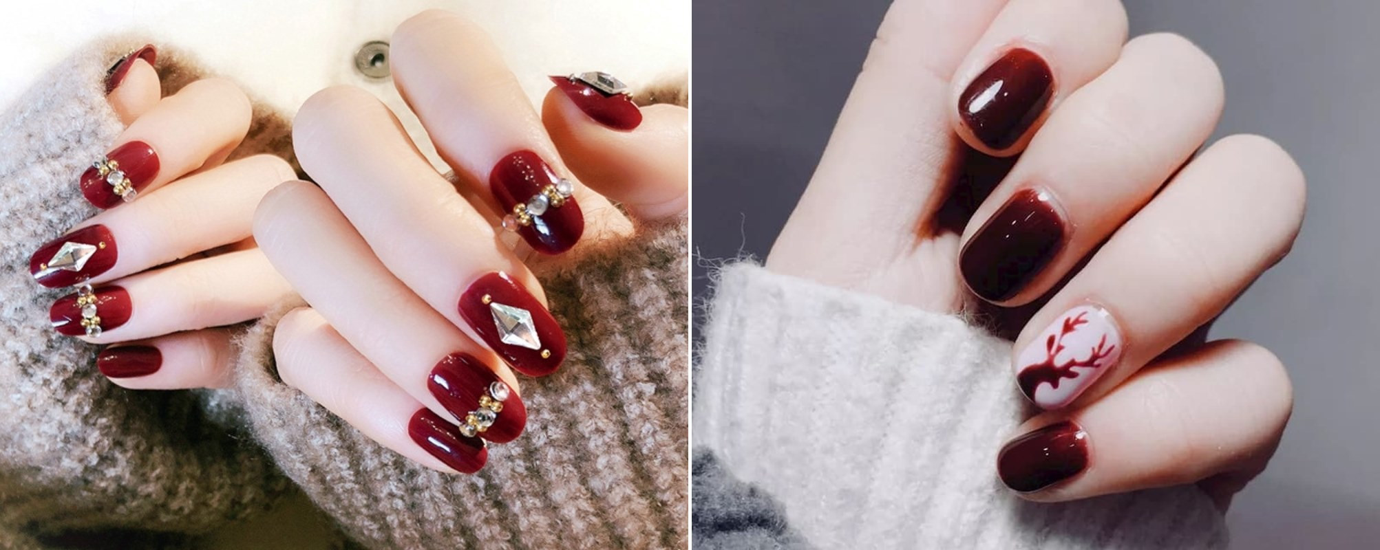 Mẫu móng tay màu đỏ cổ điển tôn da