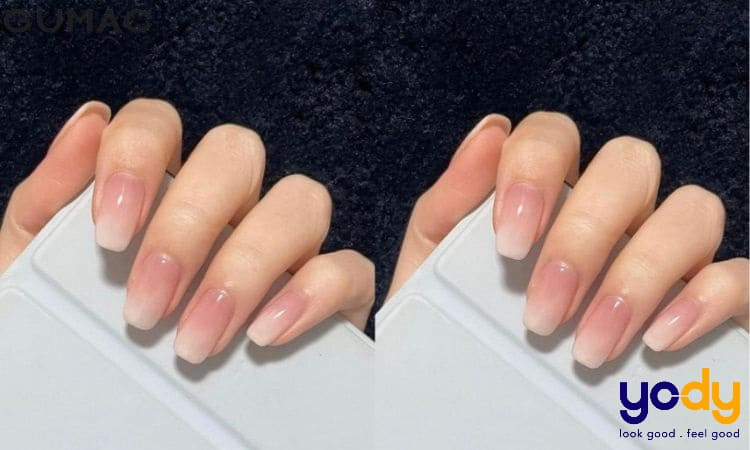 Mẫu móng tay màu hồng đất đẹp phối nhiều màu sắc