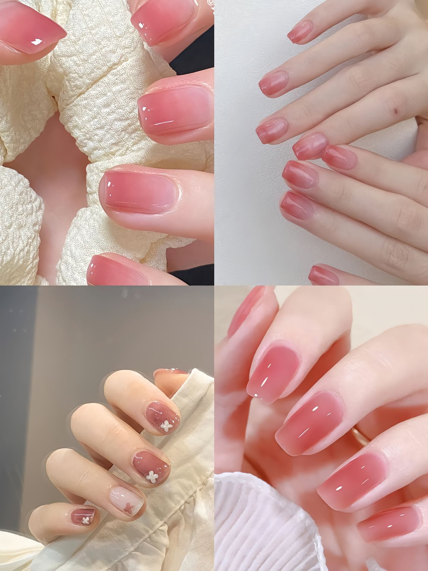 Mẫu móng tay màu thạch đơn giản, trong suốt nhưng đầy tinh tế