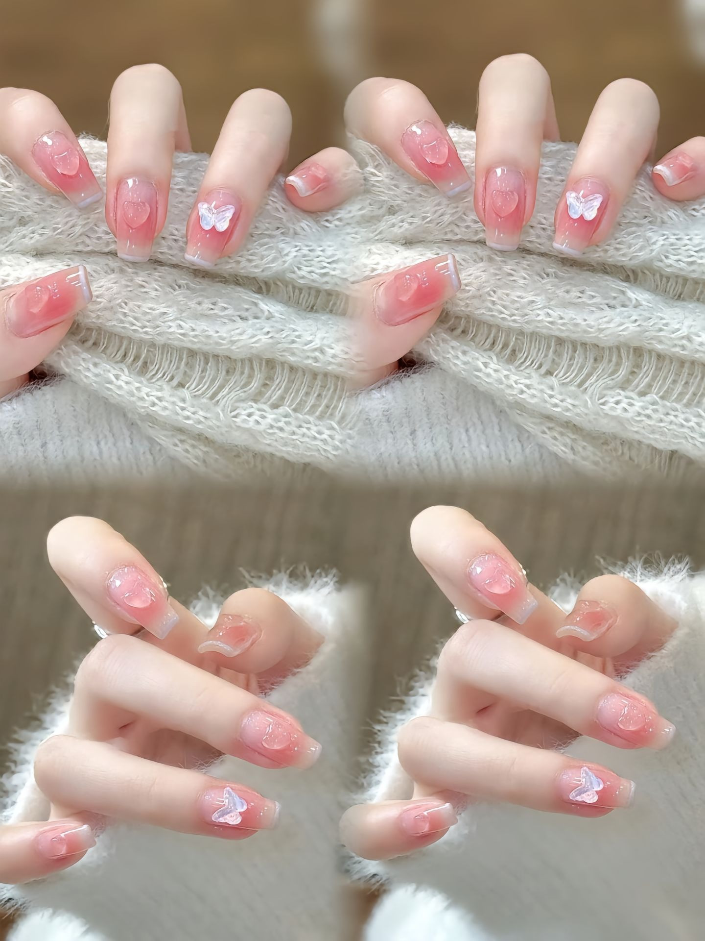 mẫu móng tay màu thạch hồng nhẹ nhàng với họa tiết biển, lý tưởng cho chuyến đi du lịch.