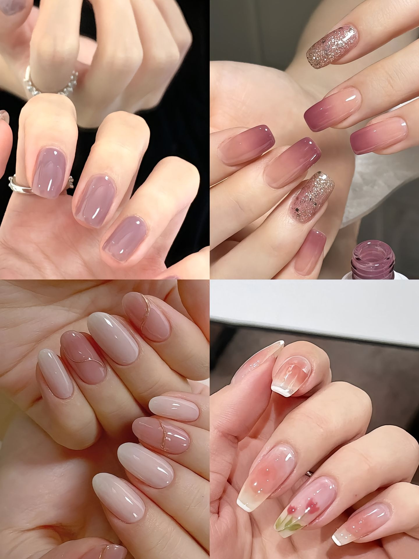 Mẫu móng tay màu thạch tím pastel mộng mơ, tinh tế thu hút mọi ánh nhìn