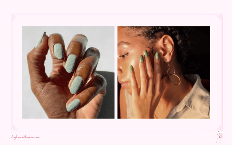 Khám Phá Những Mẫu Móng Tay Sang Trọng, Tinh Tế Năm Nay Mẫu móng tay màu xanh ngọc xanh bơ trơn