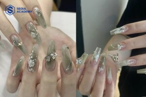 Mẫu móng tay xanh ngọc kiểu Trung