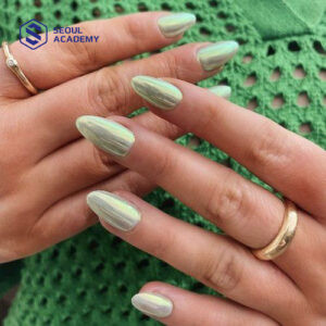 Mẫu móng tay xanh ngọc tráng gương