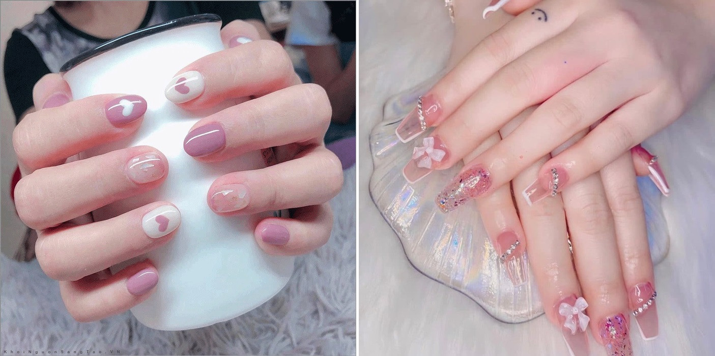 mẫu móng tay xinh đơn giản cho học sinh sinh viên