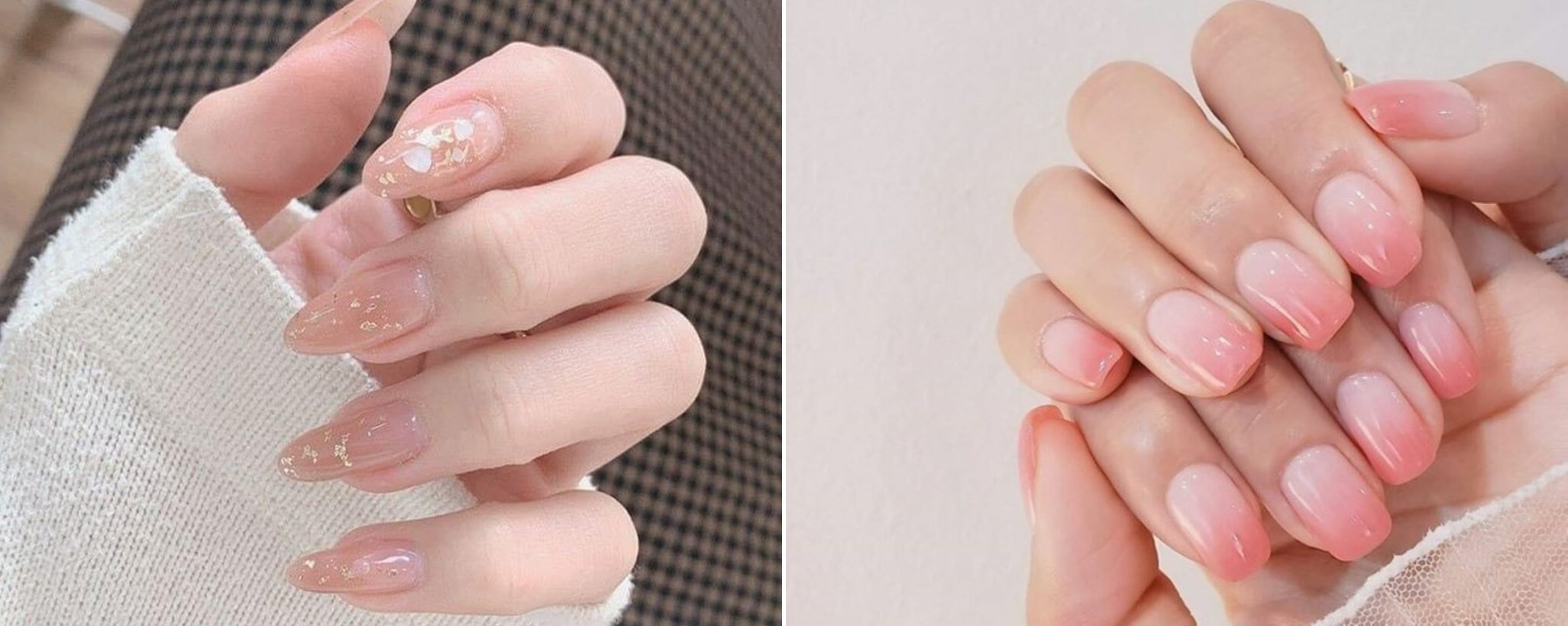 mẫu móng tay xinh đơn giản màu đào trong trẻo