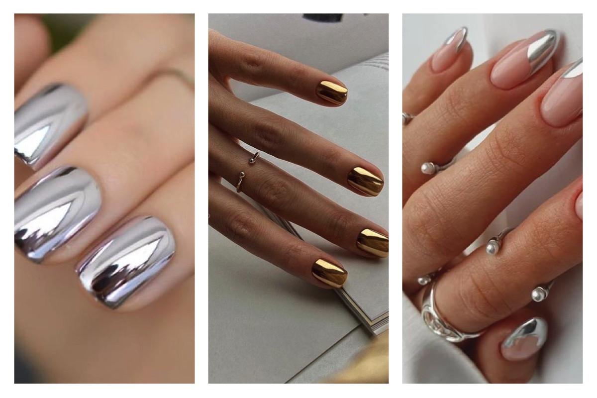 Mẫu nail ánh kim lấp lánh sang trọng dành cho da bánh mật