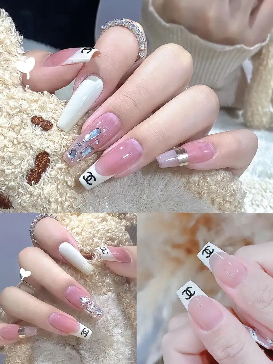 Mẫu nail Chanel hồng ombre tinh tế và hiện đại