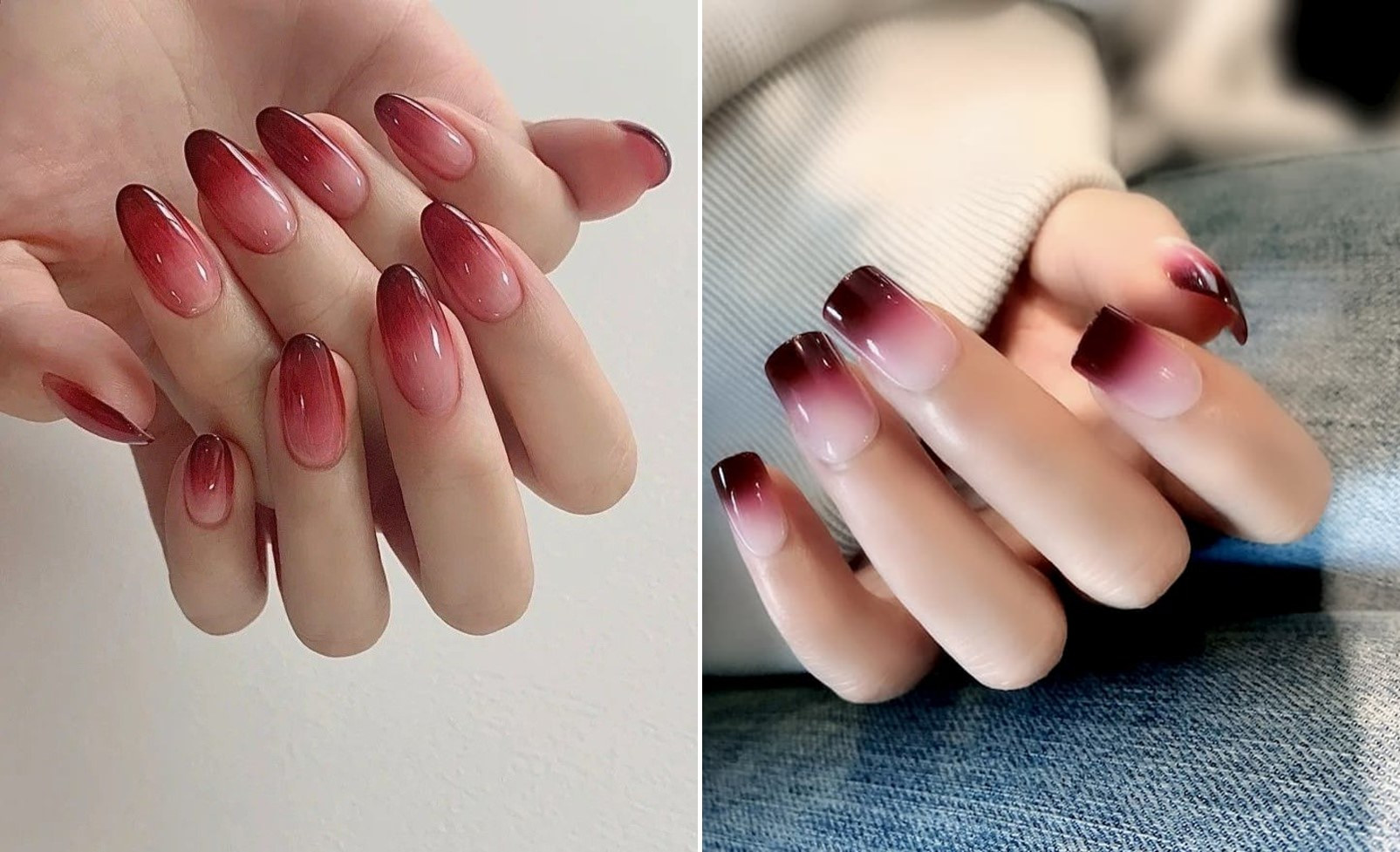 Mẫu nail đẹp ombre cá tính với sự kết hợp nhiều gam màu