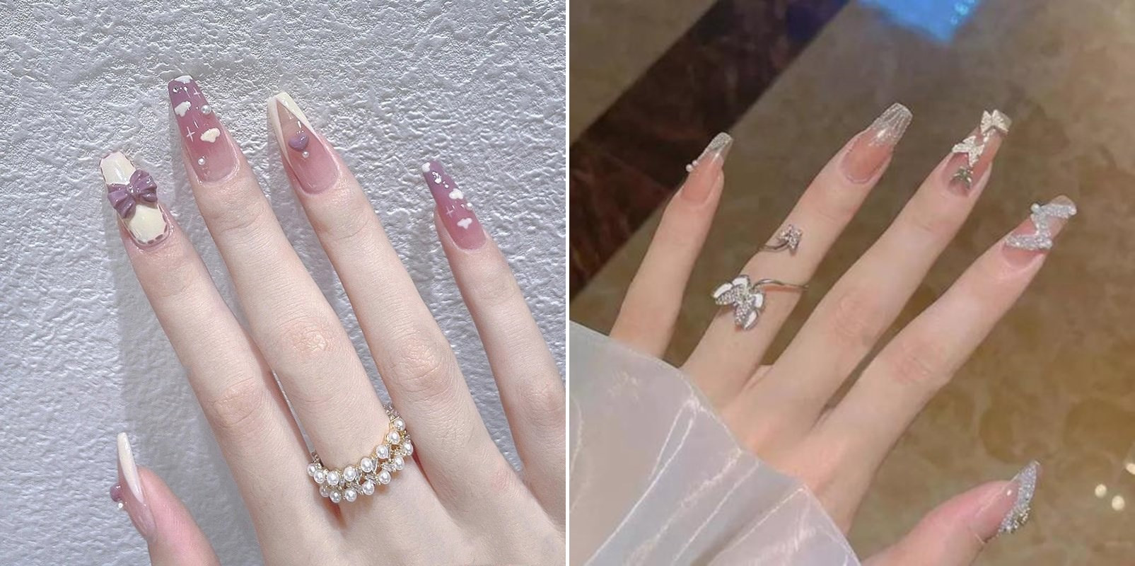 Mẫu nail đính đá lấp lánh hot trend hiện nay