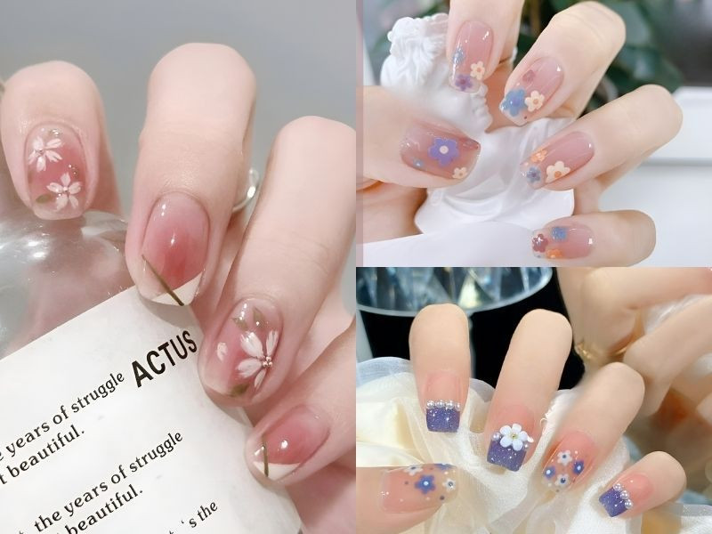 Mẫu nail hoa anh đào thanh lịch cho mọi cô gái