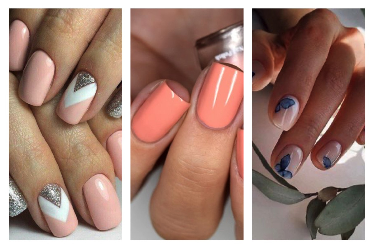 Mẫu nail màu đào ngọt ngào, lãng mạn, rất hợp với làn da ngăm