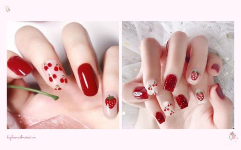 Khám phá 50+ Mẫu Móng Tay Sơn Đỏ Đẹp Quyến Rũ Nhất Tại Ảnh Nail Mẫu nail màu đỏ cherry phù hợp cho các cô nàng ngọt ngào