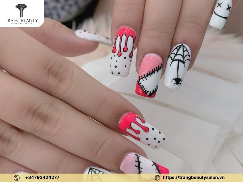 Mẫu sơn gel móng tay đẹp họa tiết Hello Kitty dễ thương