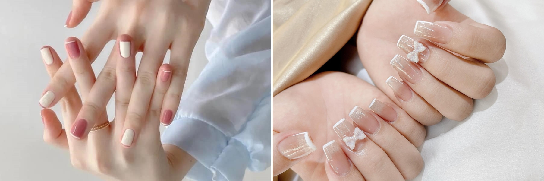 Màu sơn móng tay đẹp hồng nhạt cho học sinh