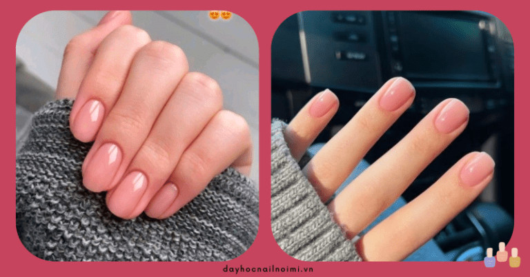 Mẫu sơn móng tay hồng nude tự nhiên