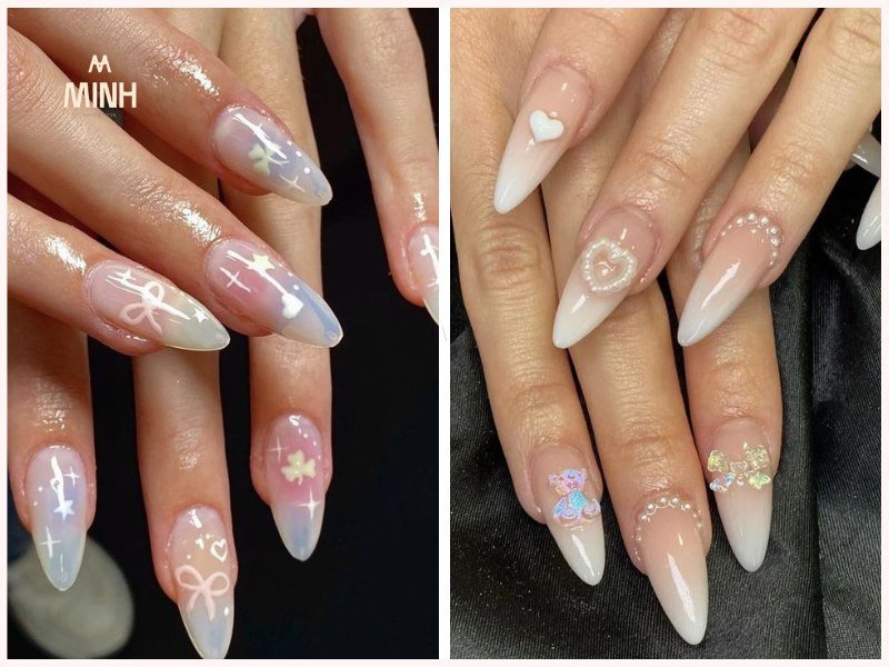 Mẫu sơn thạch móng tay đẹp kiểu ombre chuyển màu ấn tượng