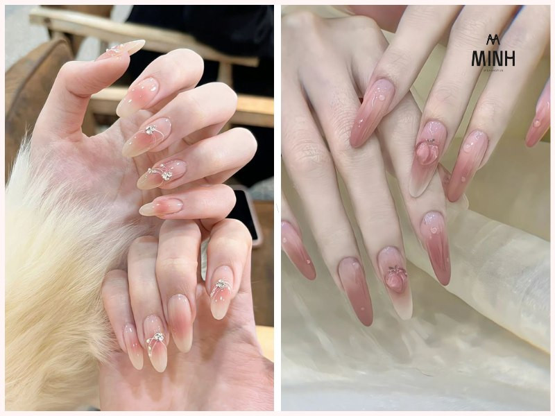 Mẫu sơn thạch móng tay đẹp màu hồng nhẹ nhàng, nữ tính