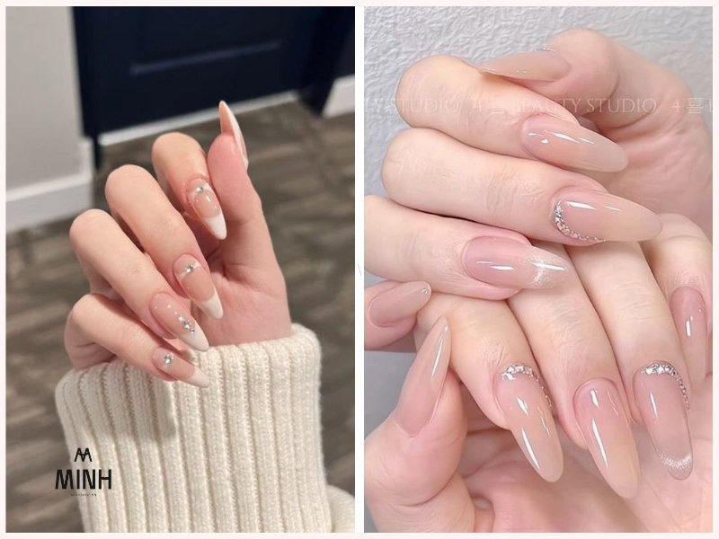 Mẫu sơn thạch móng tay đẹp tông màu nude trang nhã, thanh lịch