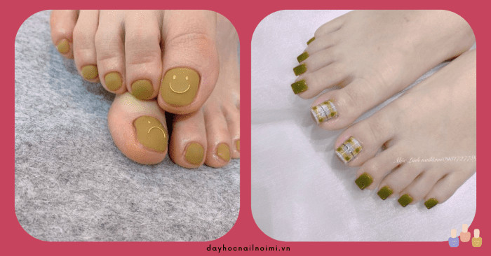 Móng chân màu xanh da trời pastel nhám hoặc bóng đều đẹp