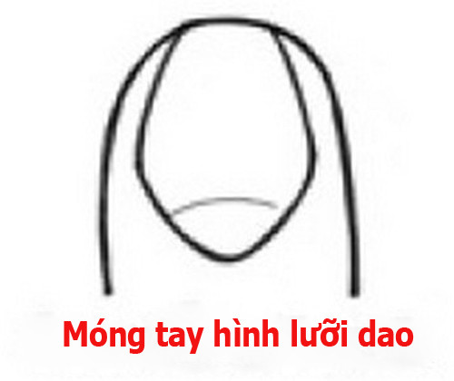 Móng tay hình lưỡi dao hoặc coffin được sơn màu trầm