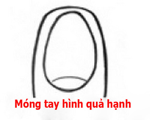 Móng tay hình quả hạnh với lớp sơn bóng tự nhiên