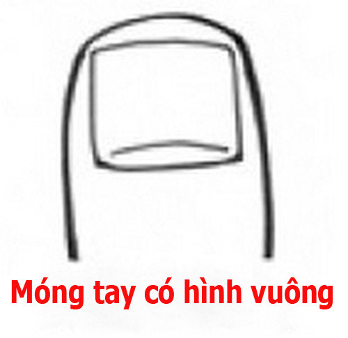 Móng tay hình vuông được sơn màu đỏ nổi bật