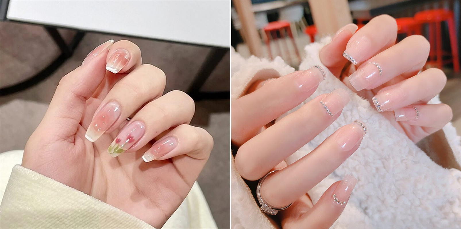 Móng tay hồng nude trơn đơn giản nhưng thanh lịch