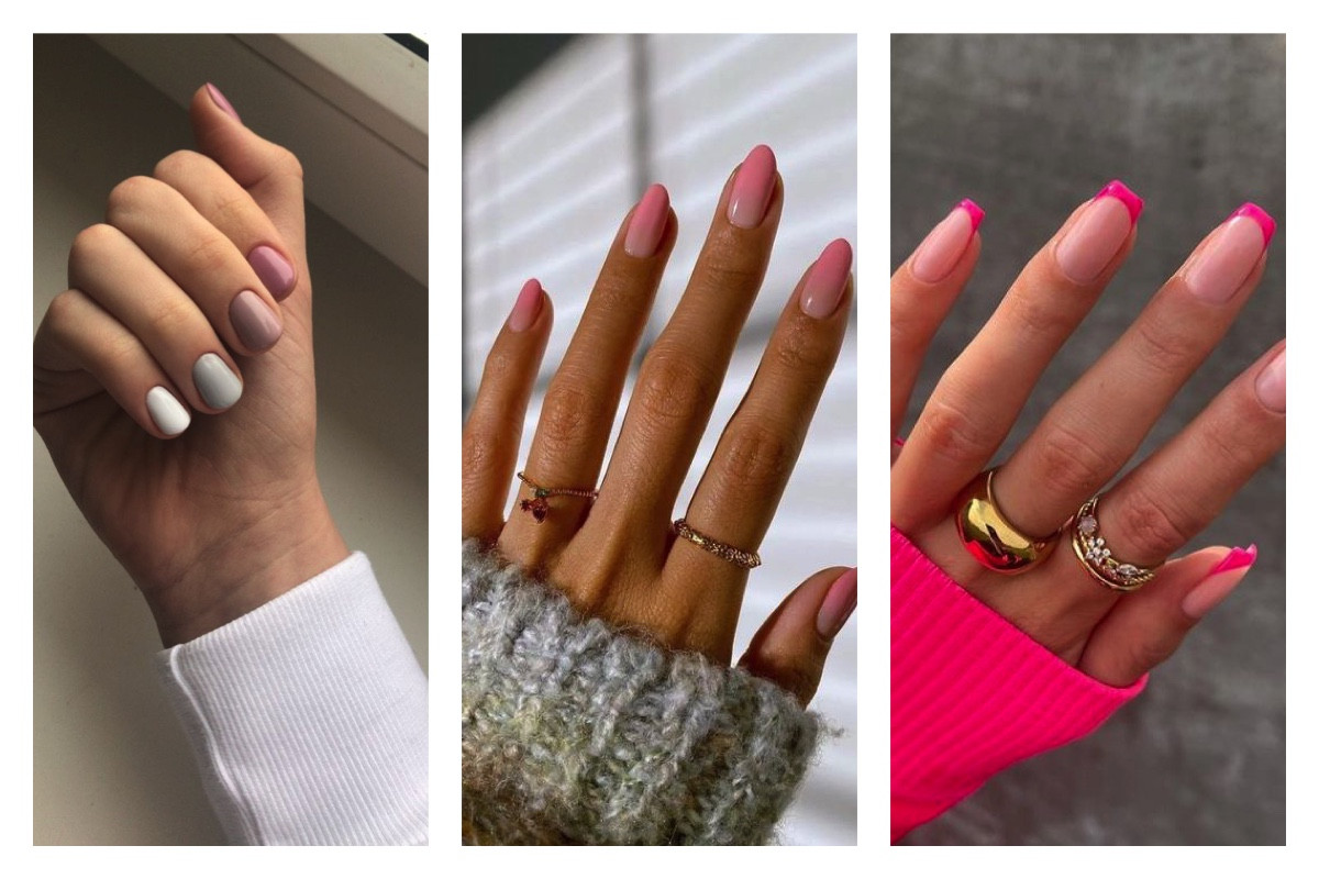 Móng tay hồng pastel nhẹ nhàng cho da ngăm